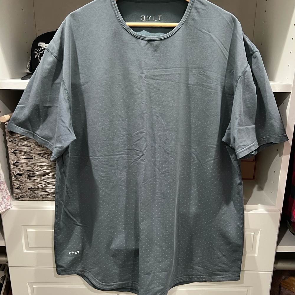 Bylt basics drop cut s/s tee XXL slate blue polka dots